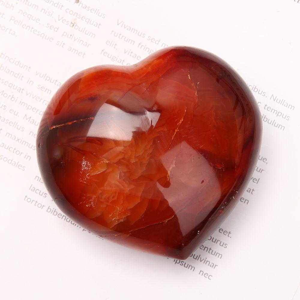 8cm Carnelian Heart Shape Carvings