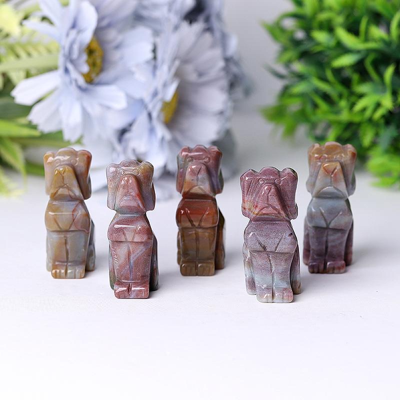 Ocean Jasper Carving Dogs for Sale Crystal Gift