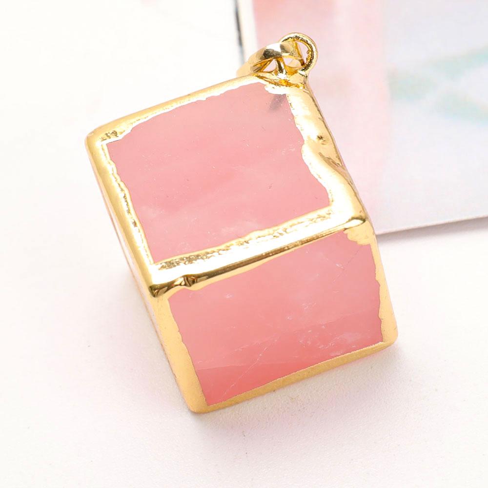 Rose Quartz Cube Pendant Crystal wholesale suppliers