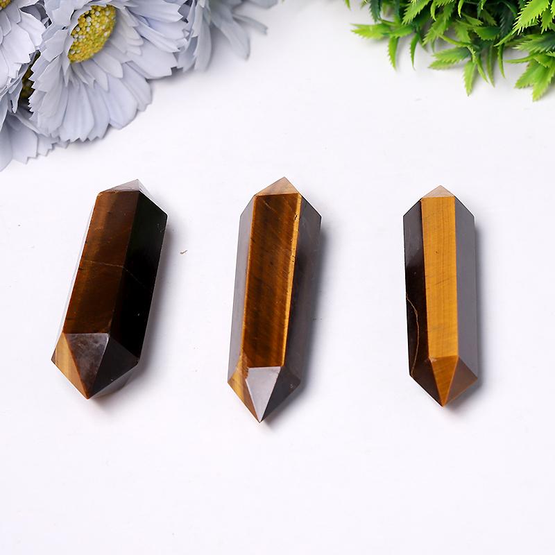 Wholesale Natural High Quality Tiger Eye Stone Quartz Crystal Double Point DT Wand Crystal wholesale suppliers