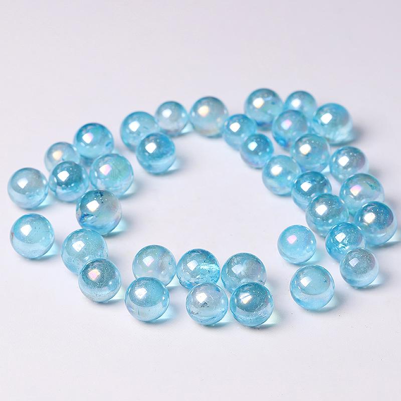 0.5-0.7'' High Quality Blue Aura Crystal Spheres Crystal Balls for Healing Crystal wholesale suppliers