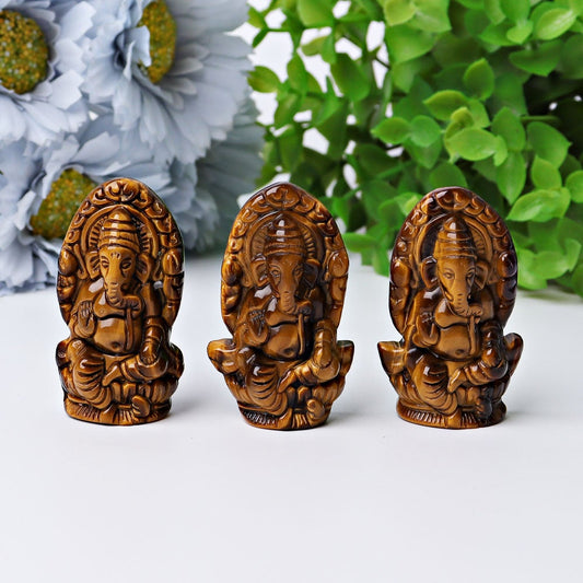 1.9" Tiger's Eye Ganesha Crystal Carving Crystal wholesale suppliers