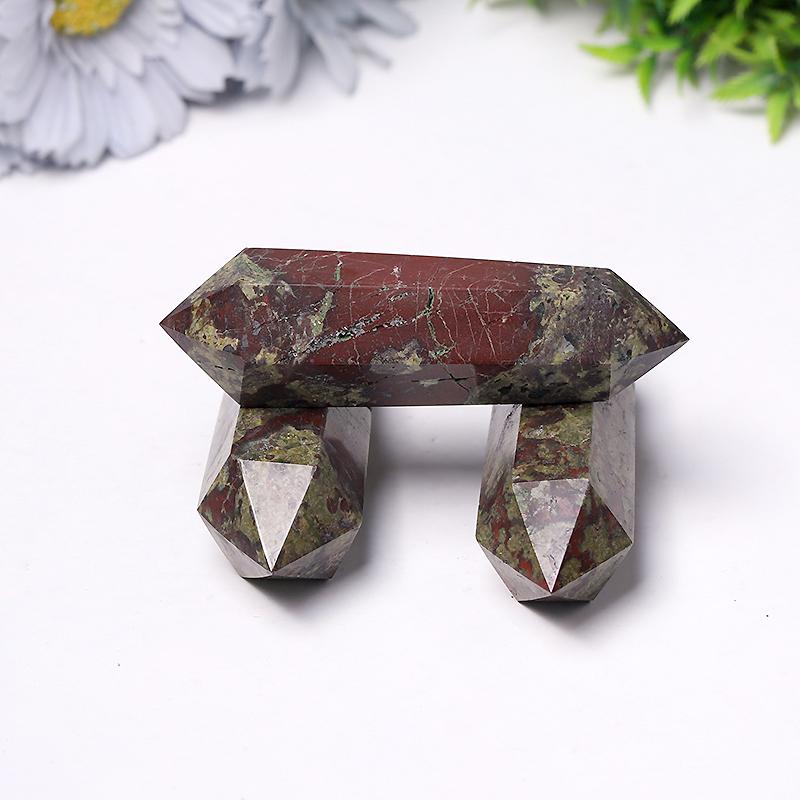 Wholesale Natural High Quality Dragon Blood Stone DT Tower Double Point Crystal wholesale suppliers