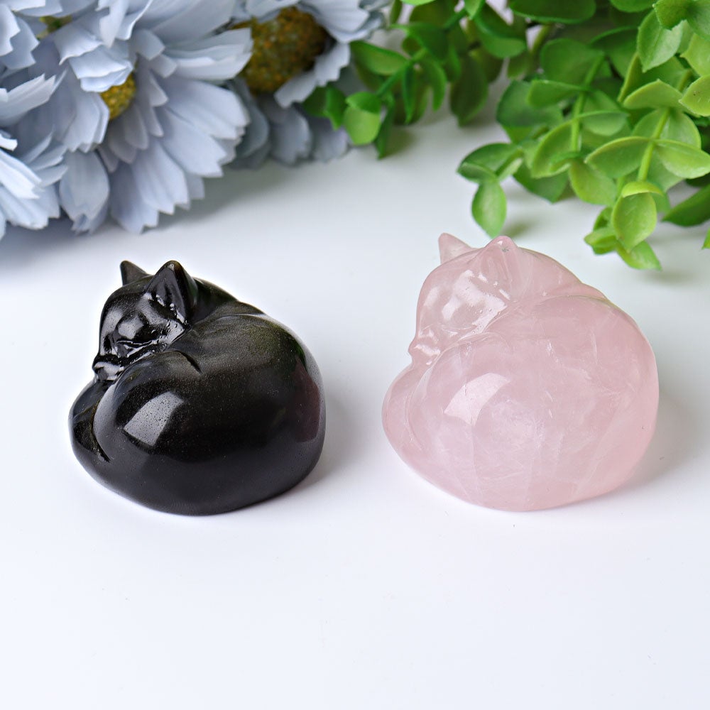 2.3" Sleeping Cat Crystal Carvings Crystal wholesale suppliers