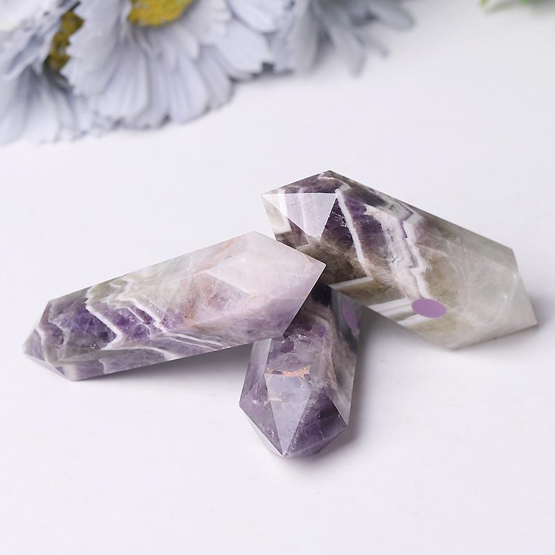 Hot Sale Crystals Healing Stones Dream Amethyst Double Point Crystal Tower Chevron-Amethyst Crystal wholesale suppliers