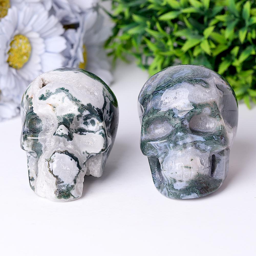 Moss Agate Crystal Skull Carvings Crystal wholesale suppliers