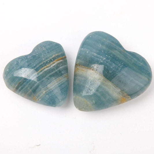 Blue Onyx Heart Shape Carvings