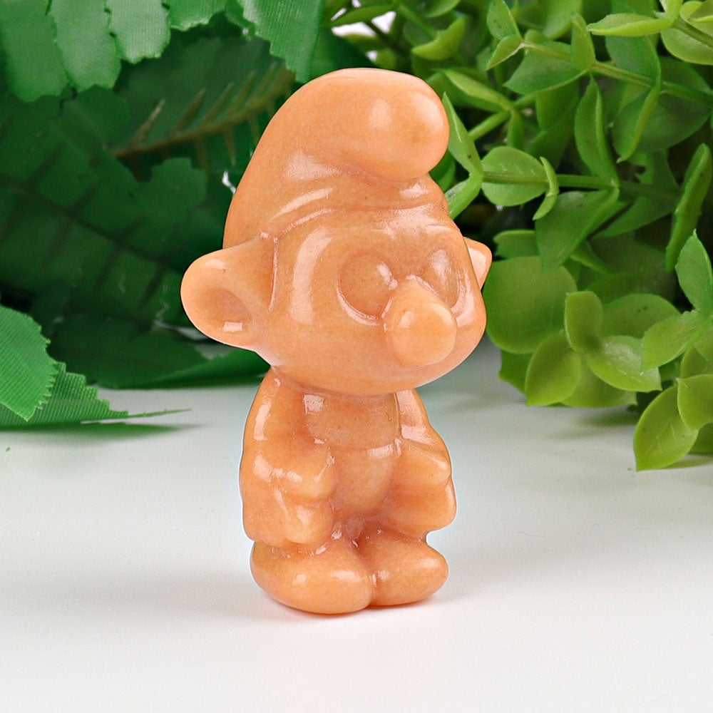 2.3" Yellow Jade Smurfs Crystal Carvings Crystal wholesale suppliers