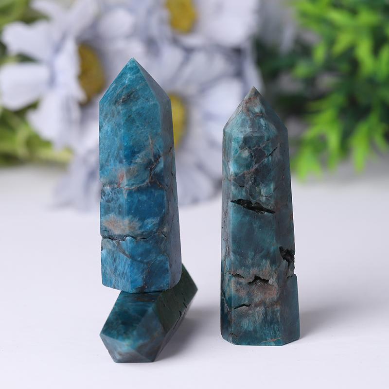 Natural Blue Apatite Point Healing Crystal Tower Crystal wholesale suppliers