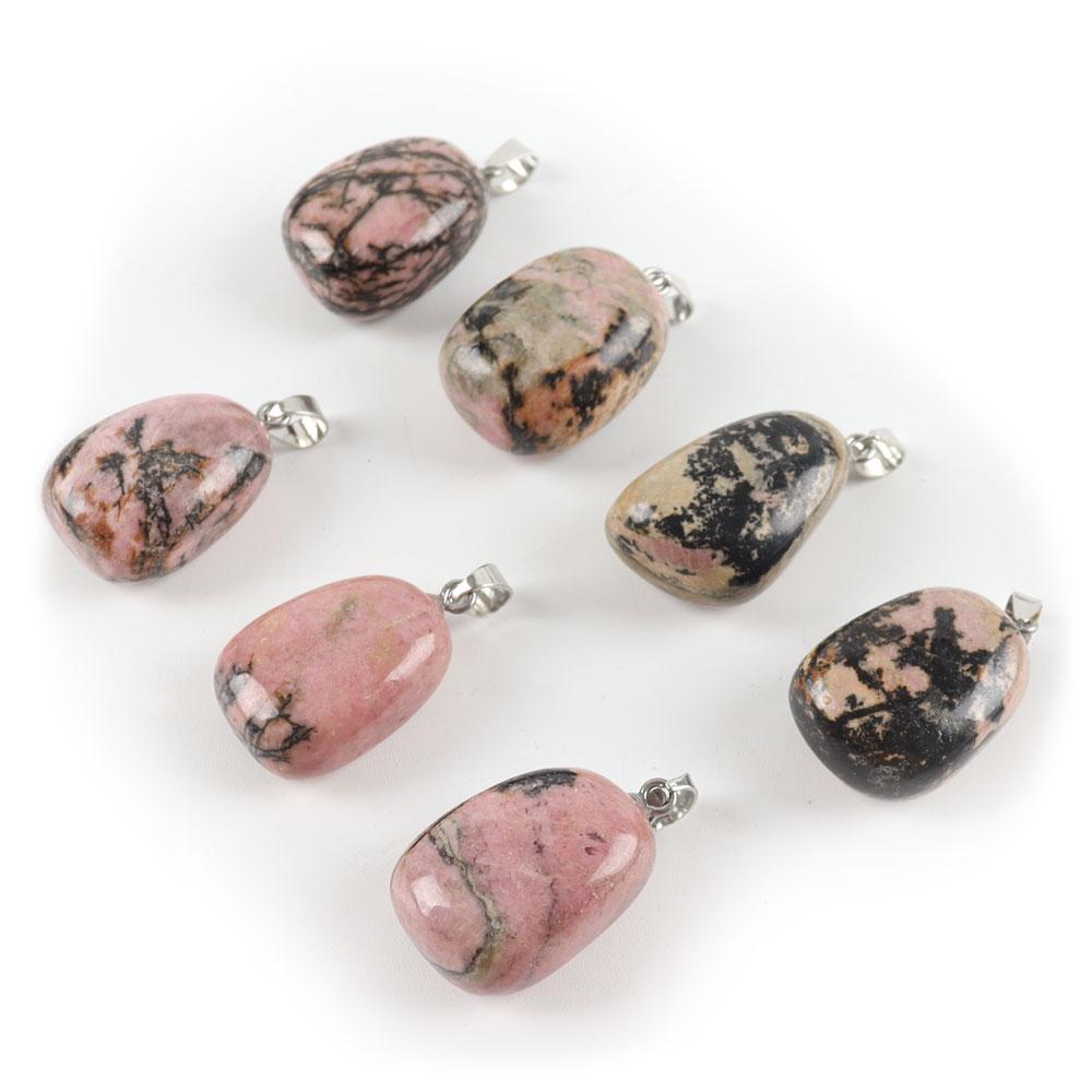 Natural Rhodonite Healing Crystal Polished Stones Irregular Crystal Pendant for Gift Crystal wholesale suppliers