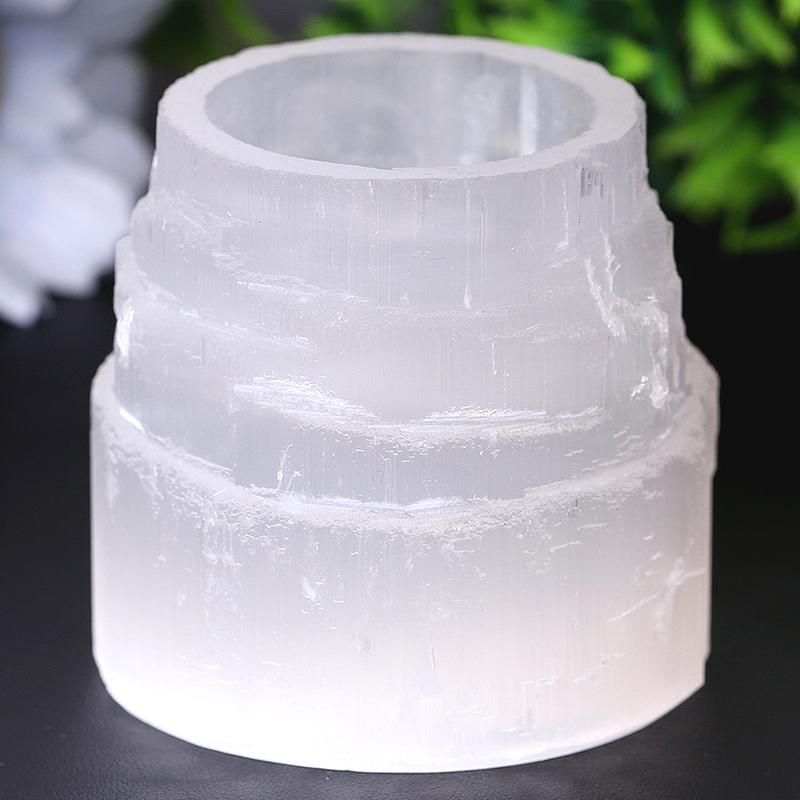 2.5" Selenite Tower Shape Candle Holder