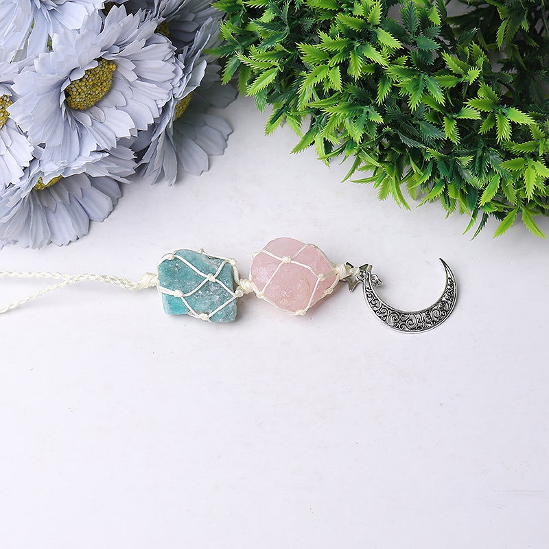 Sky Blue Rose Quartz Raw Stone Crystal Hanging Crystal wholesale suppliers