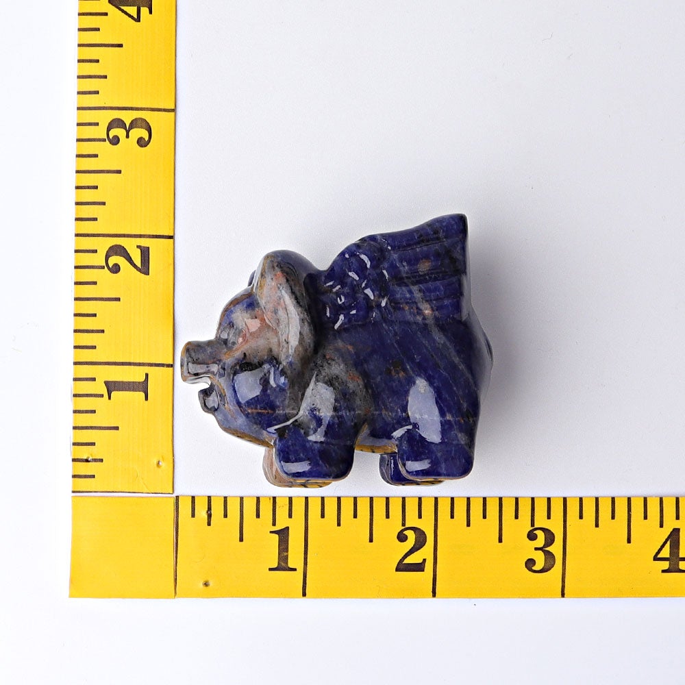 2.3" Sodalite Flying Pig Crystal Carvings Crystal wholesale suppliers