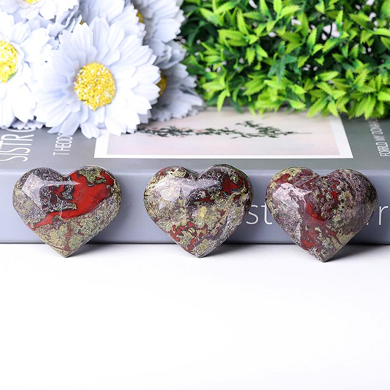 2.0-2.5"Dragon Blood Stone Heart Shape Crystal Carvings Crystal wholesale suppliers