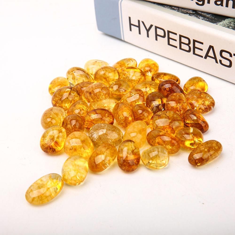 0.1kg Crack Citrine Tumbles Crystal wholesale suppliers