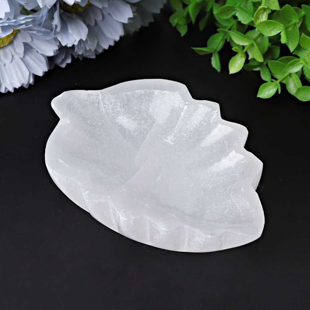 4.8" Selenite Leaf Shape Bowl Crystal Carving Crystal wholesale suppliers