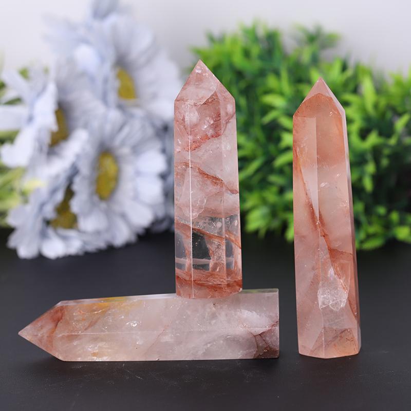 Wholesale Natural High Quality Fire Quartz Crystal Point Healing Crystal Tower