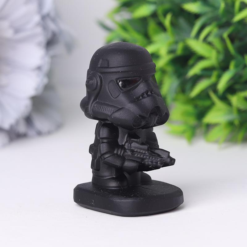 2.5" Black Obsidian Darth Vader Crystal Carvings Crystal wholesale suppliers