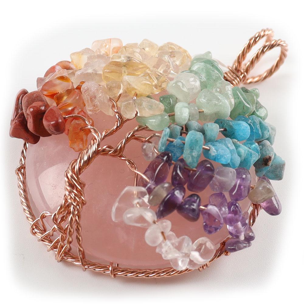 Tree of Life Pendant, Chakra Charm, Quartz Chips, Chakra Pendant Crystal wholesale suppliers