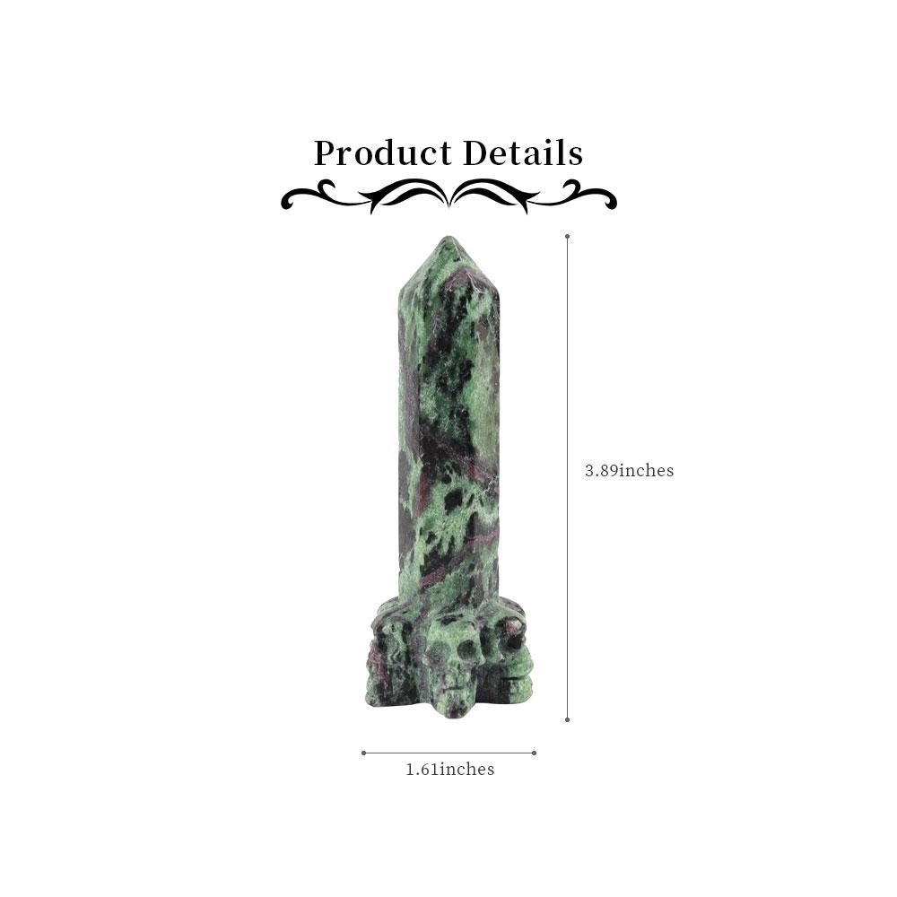 Ruby In Zoisite Tower with Skulls Deocr Base Crystal wholesale suppliers