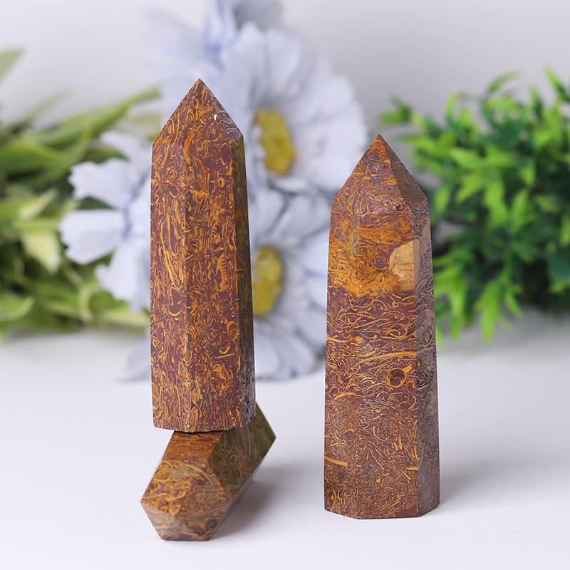 Calligraphy Jasper Points for Sale Healing Tower for Collection Crystal wholesale suppliers