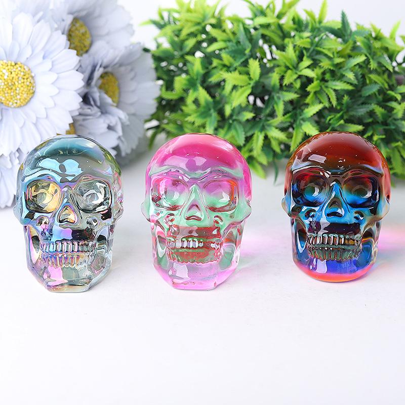 3" Aura Glass Skull Crystal Carvings Crystal wholesale suppliers