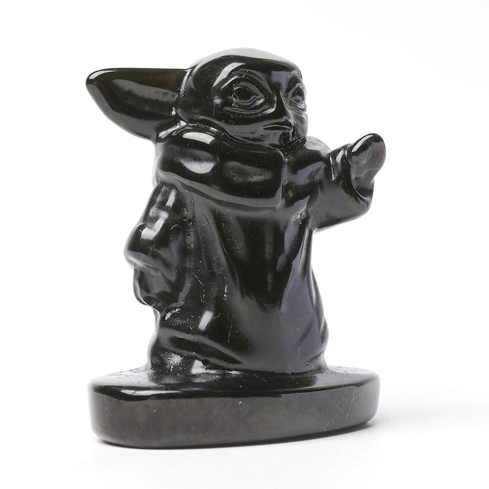 Black Obsidian Master Yoda Crystal Carvings Crystal wholesale suppliers