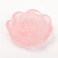 Set of 2 Aventurine Rose Quartz Flower Carvings