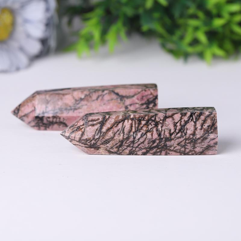 Natural Rhodonite Points Healing Tower Crystal wholesale suppliers