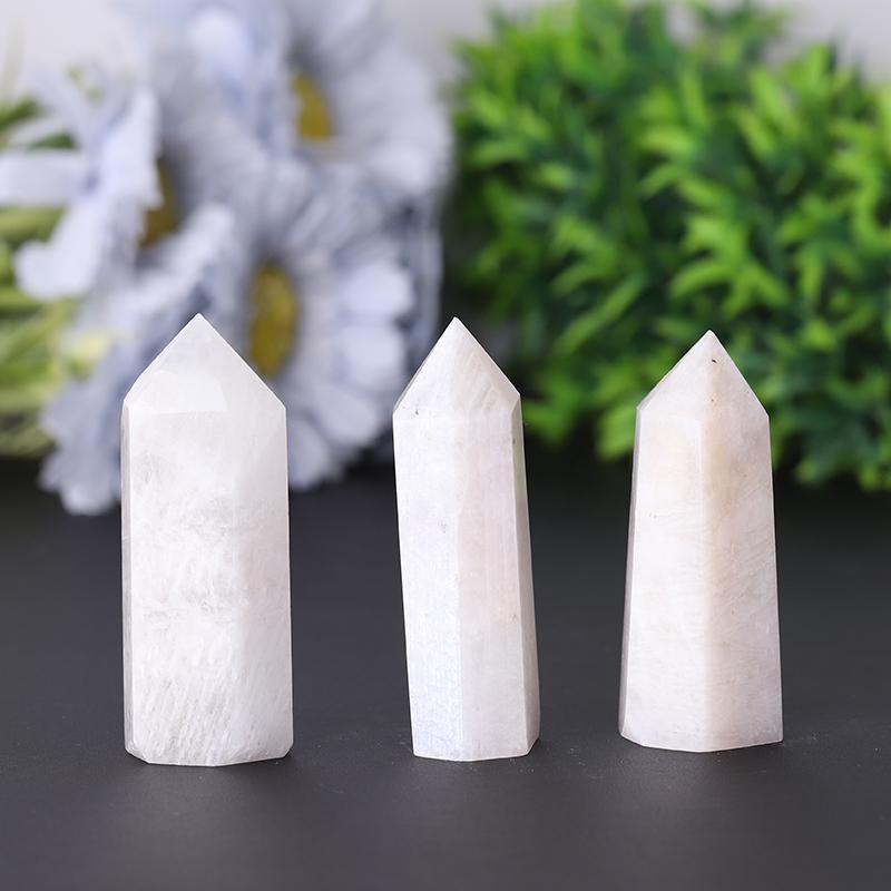 Wholesale Polished Healing Stone Natural White Moonstone Point For Sale Crystal wholesale suppliers