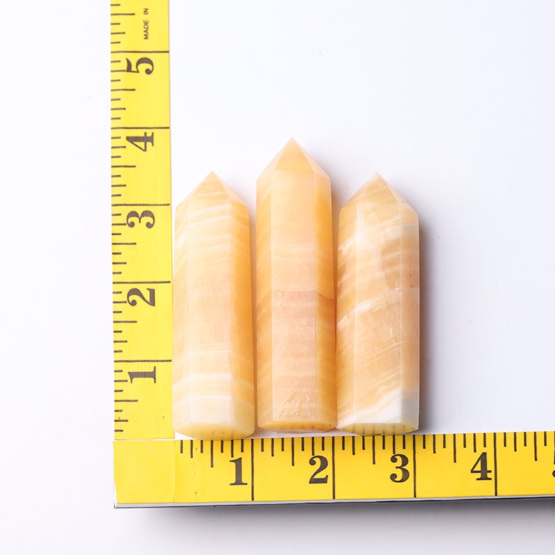 Set of 3 Honey Calcite Points Crystal wholesale suppliers