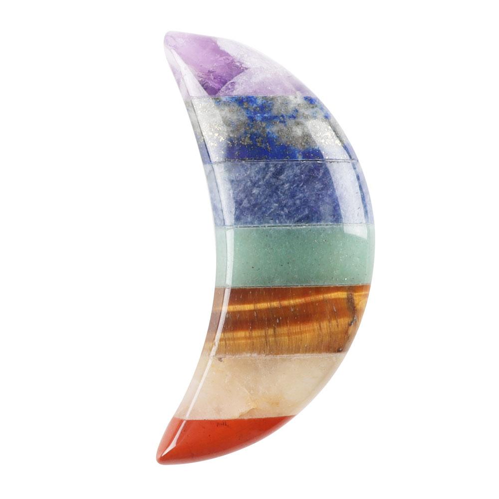 Moon Shape 7 Chakra Palm Stone Crystal Carvings Crystal wholesale suppliers