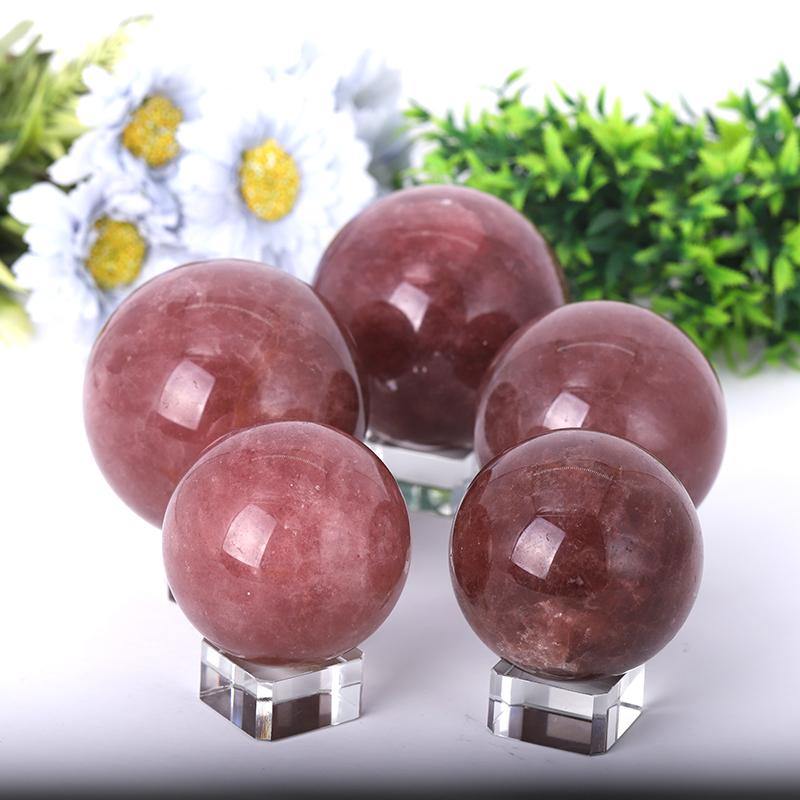 2.0"-4.5" Strawberry Quartz Sphere Crystal wholesale suppliers