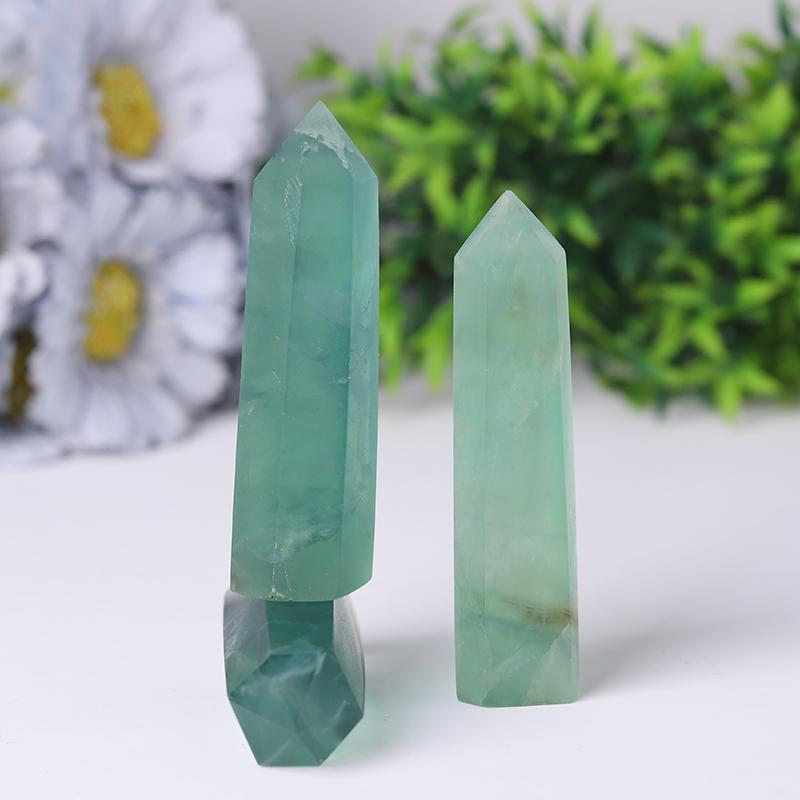 Natural Green Fluorite Point Healing Tower Crystal wholesale suppliers