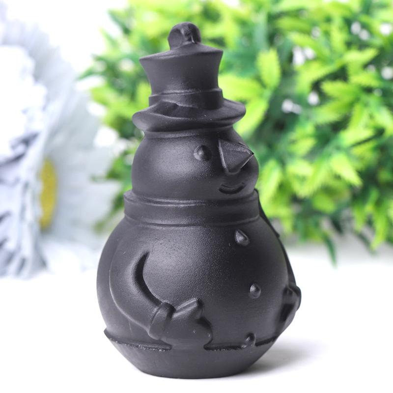 3.7" Black Obsidian Snowman Crystal Carvings Crystal wholesale suppliers