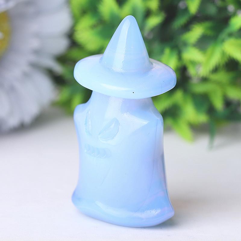 2.5" Blue Pink White Opalite Ghost Crystal Carvings for Halloween Crystal wholesale suppliers