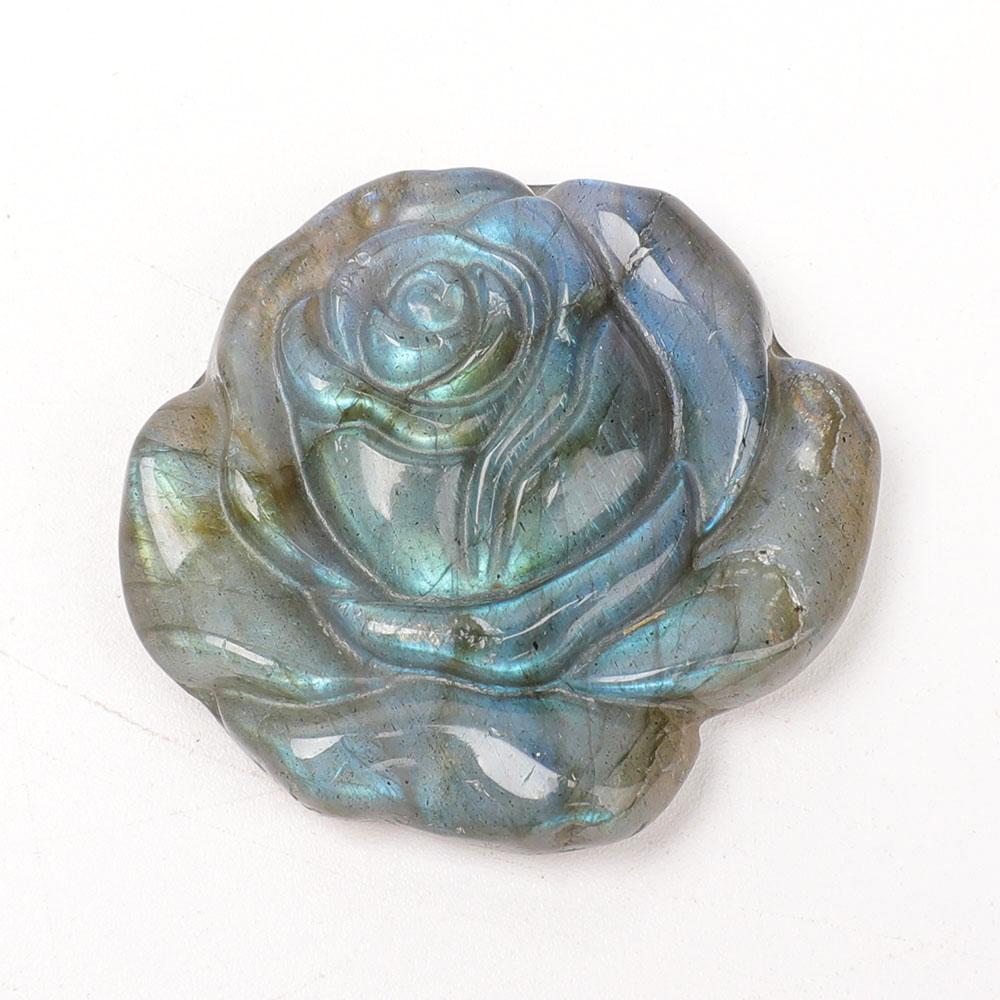 Labradorite Rose Flower Carvings