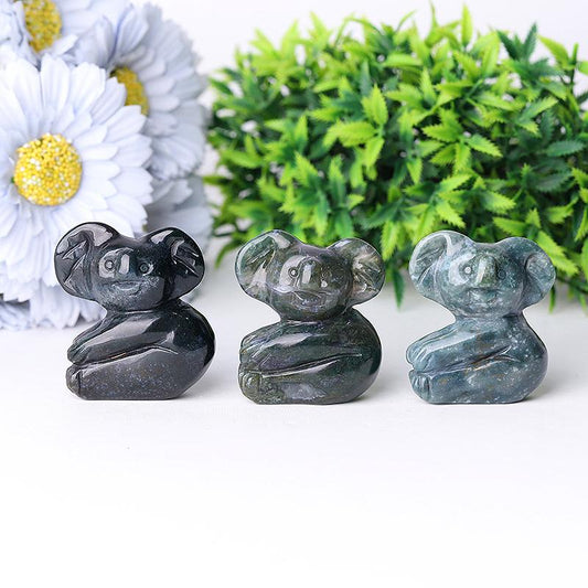 2" Moss Agate Koala Crystal Carving Crystal wholesale suppliers