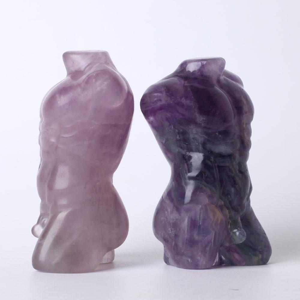 1pc Fluorite Man Body Statue Crystal Carvings Crystal wholesale suppliers