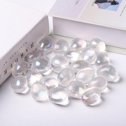 0.1kg 20mm-30mm Hot Sale Angle Aura Clear Quartz Tumbles Crystal wholesale suppliers