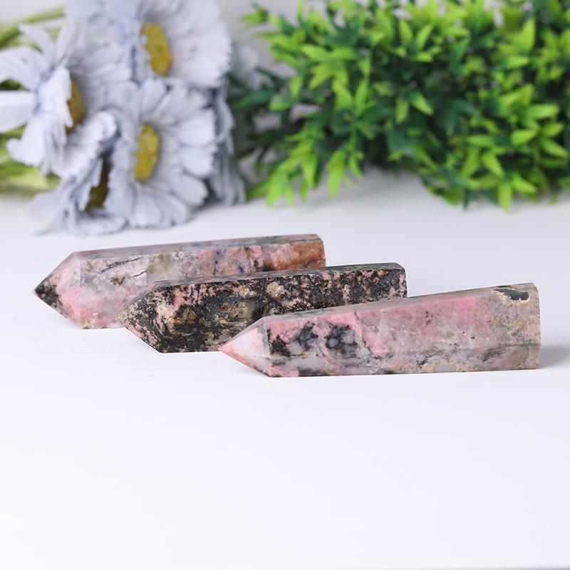 Wholesale Natural Crystal Spiritual Healing Stones Rhodonite Point Tower for Decoration Crystal wholesale suppliers