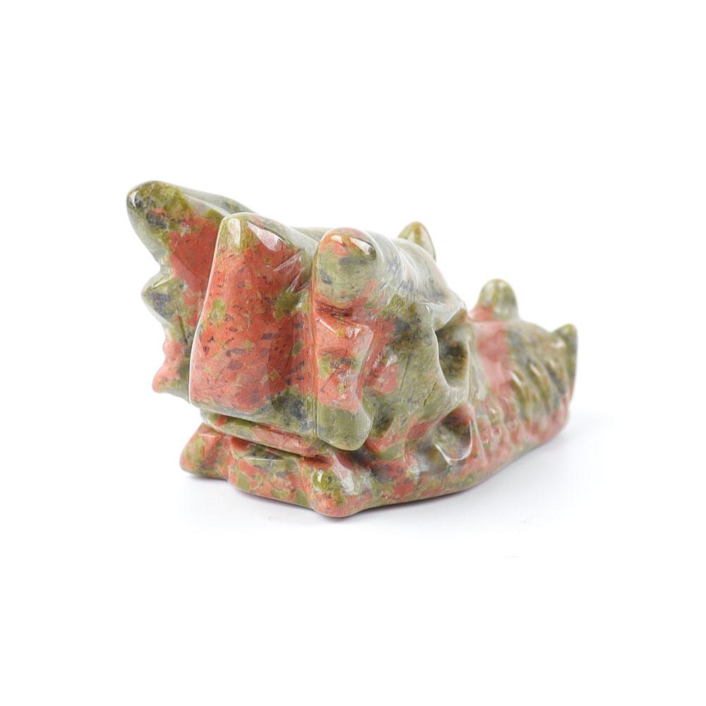 Unakite Dragon Head Carvings