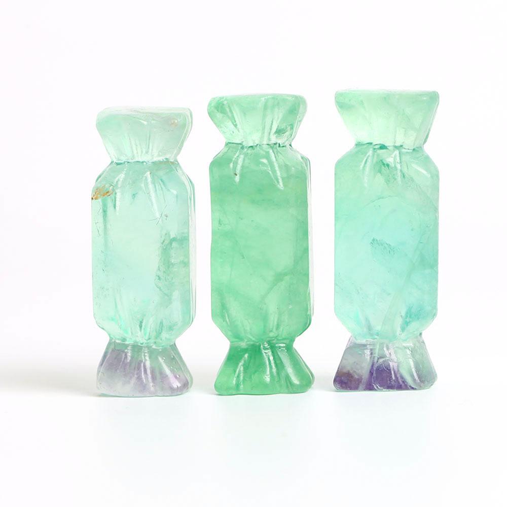 Set of 3 Fluorite Candy Shape Carving Decoration Crystal wholesale suppliers