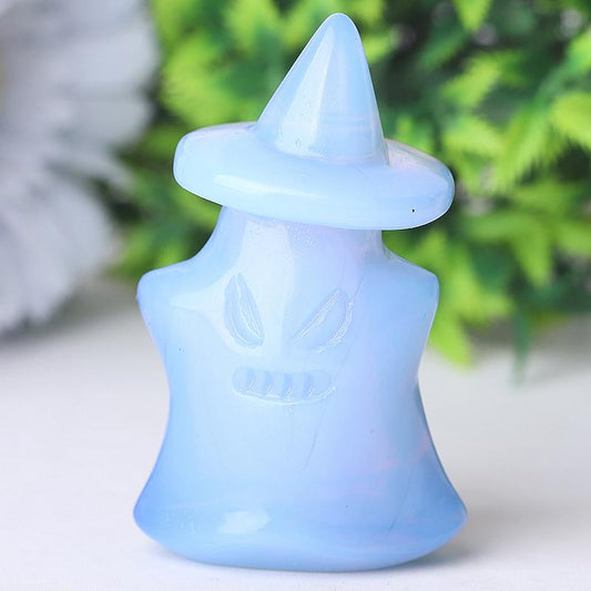 2.5" Blue Pink White Opalite Ghost Crystal Carvings for Halloween Crystal wholesale suppliers