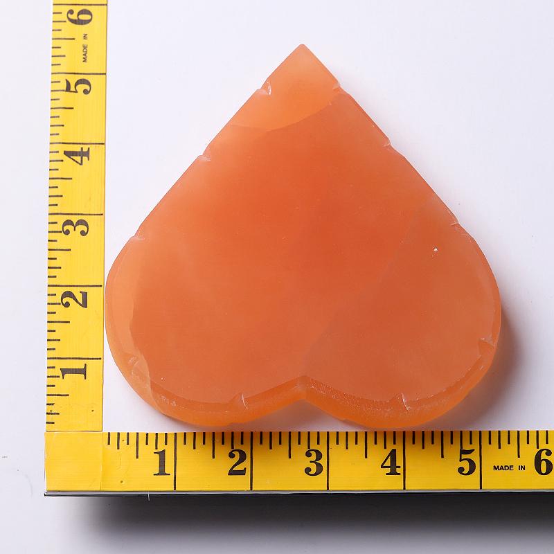 5" Peach Selenite Heart Shape Carving