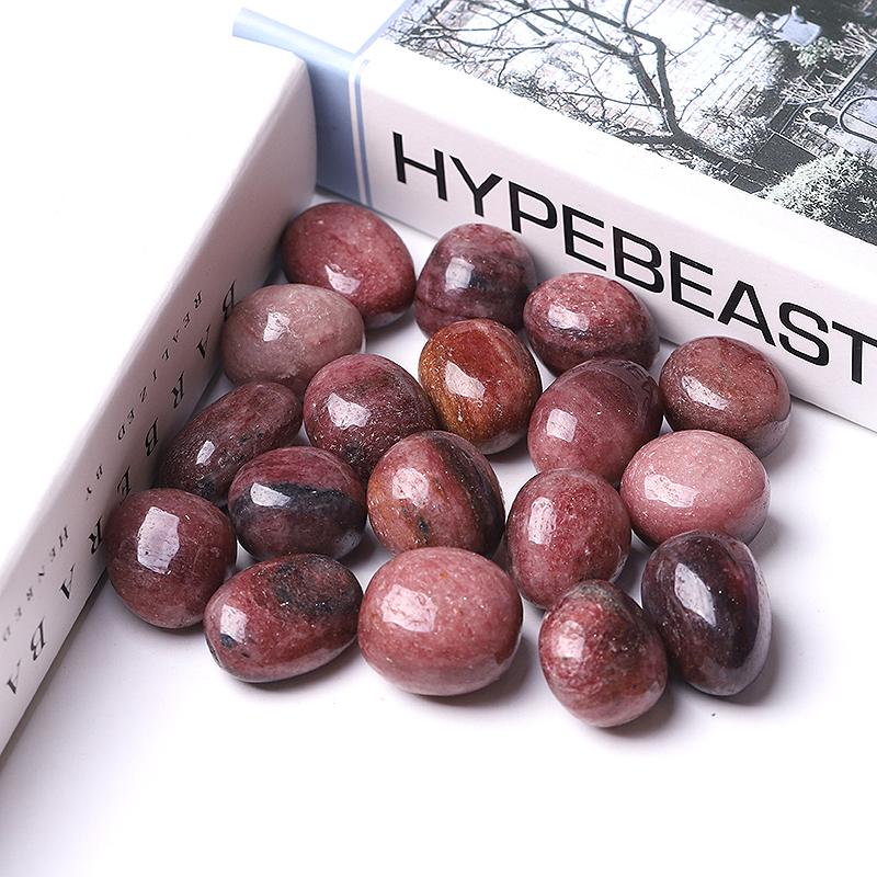 0.1kg 25mm-35mm Strawberry Quartz Tumbles Crystal wholesale suppliers