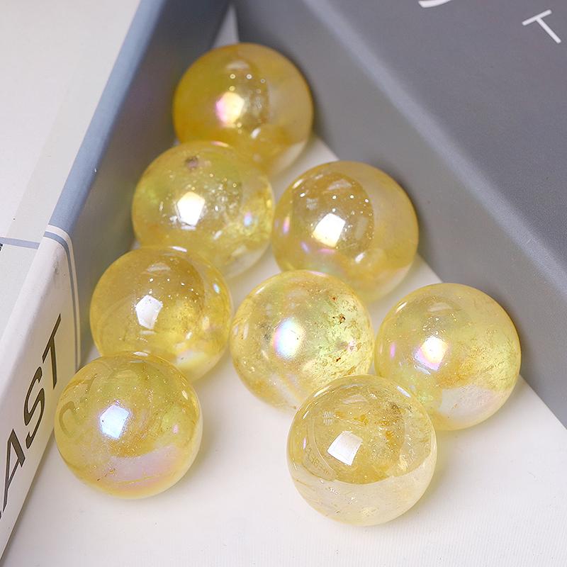 0.25kg Aura Yellow Crystal Spheres Crystal wholesale suppliers