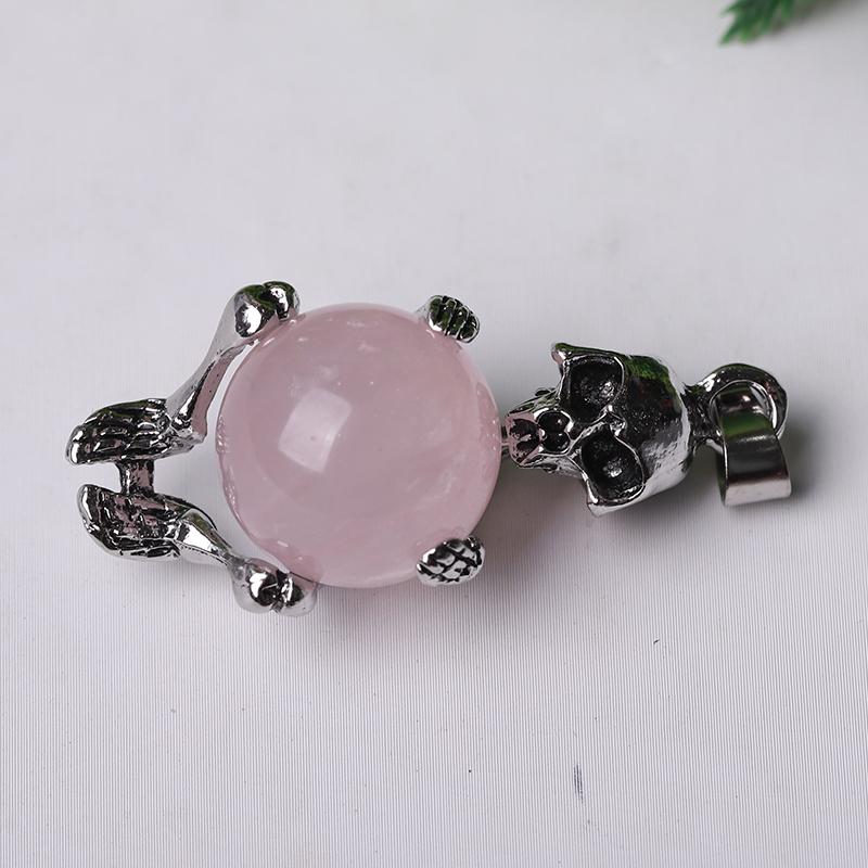 Wholesale Silver Skeleton Wrapped Round Ball Crystal Pendant Crystal wholesale suppliers