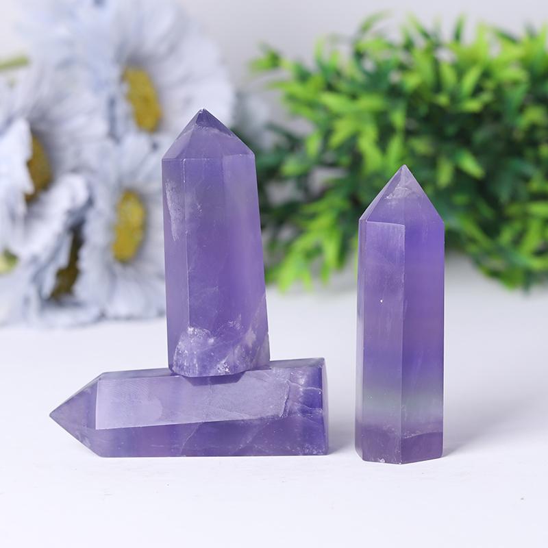 Wholesale Natural Healing Stone Purple Fluorite Points Crystal wholesale suppliers