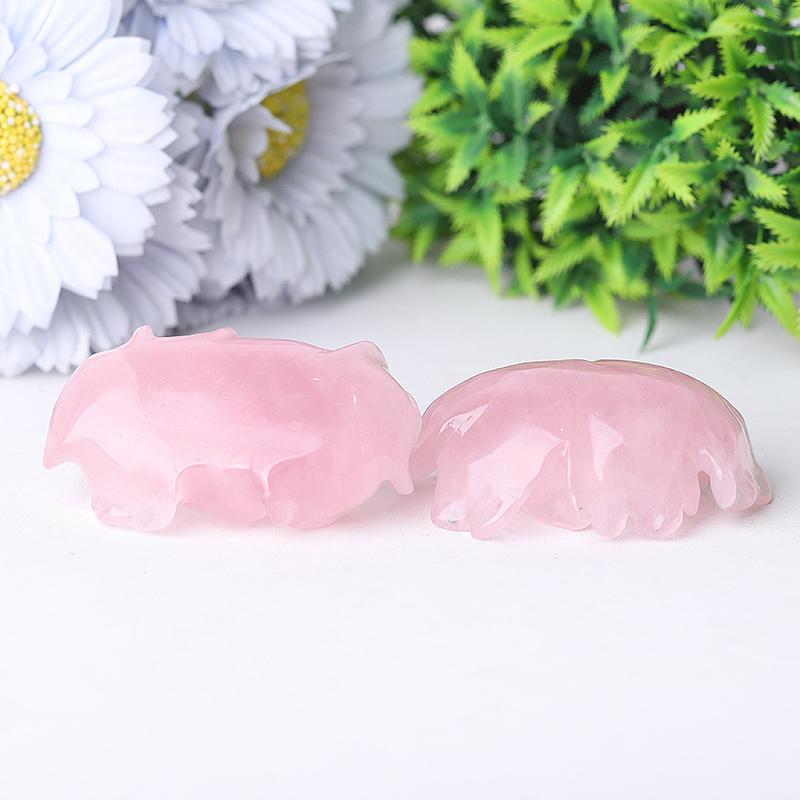 3" Rose Quartz Peony Crystal Carvings Crystal wholesale suppliers